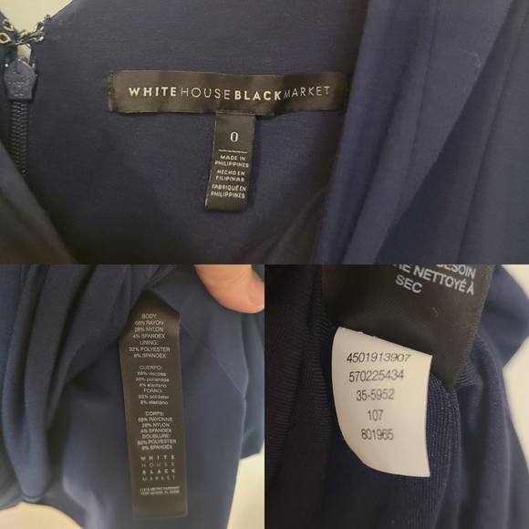 White House Black Market WHBM Seamed V-Neck Fit-And-Flare Dress - Picture 7 of 7